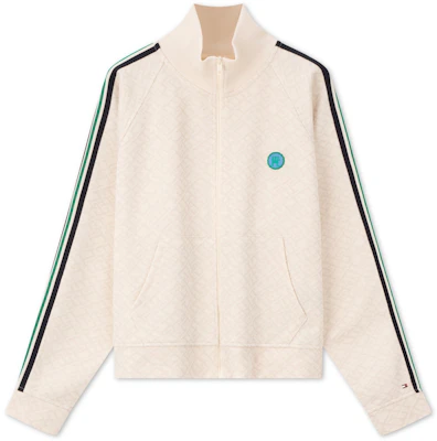 (W) 汤米·希尔费格 米白色提花毛巾布拉链休闲毛衣夹克 WW0WW41500 Order (W) 汤米·希尔费格 米白色提花毛巾布拉链休闲毛衣夹克 WW0WW41500