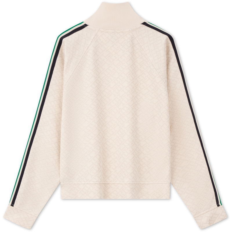 Lookbook (W) 汤米·希尔费格 米白色提花毛巾布拉链休闲毛衣夹克 WW0WW41500