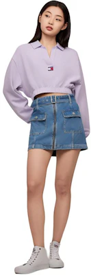 (W) 汤米希尔费格复古美式V领短款紫色女子卫衣 DW0DW17785 Shop (W) 汤米希尔费格复古美式V领短款紫色女子卫衣 DW0DW17785