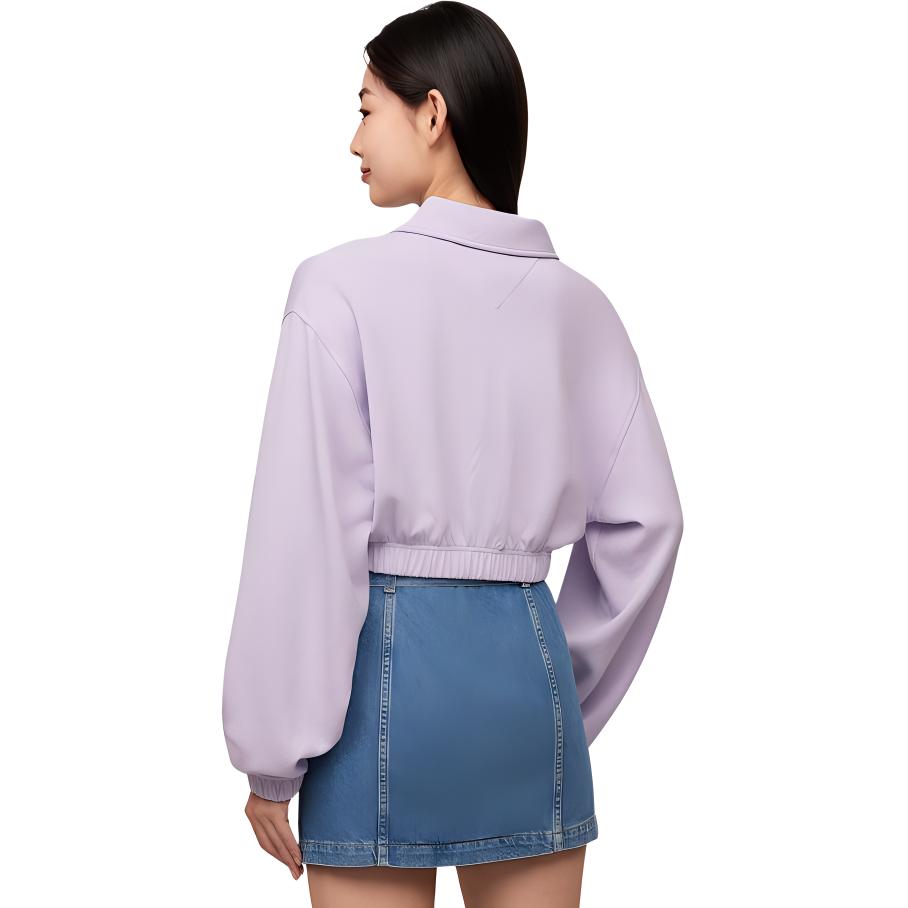 Purchase (W) 汤米希尔费格复古美式V领短款紫色女子卫衣 DW0DW17785