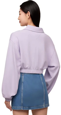 (W) 汤米希尔费格复古美式V领短款紫色女子卫衣 DW0DW17785 Purchase (W) 汤米希尔费格复古美式V领短款紫色女子卫衣 DW0DW17785