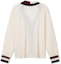 Lookbook (W) Tommy Hilfiger Retro College Cardigan Wanita Colorblock Krim Putih. WW0WW39535