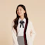 Sizing (W) Tommy Hilfiger Retro College Cardigan Wanita Colorblock Krim Putih. WW0WW39535