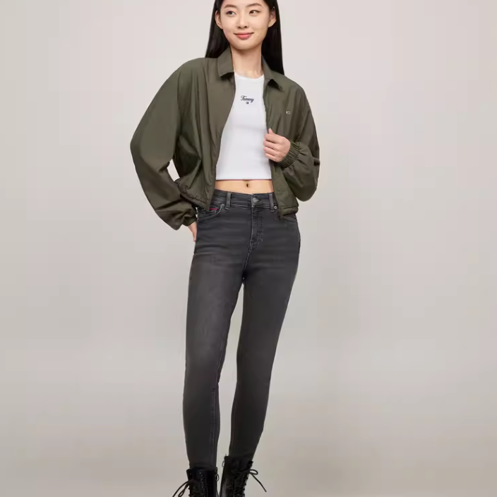 (Women) Tommy Hilfiger Retro Olive Green Zip-Up Jacket with Logo Embroidery DW0DW18452 圖 5