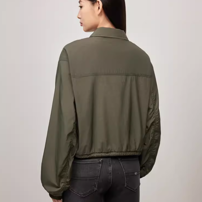 (Women) Tommy Hilfiger Retro Olive Green Zip-Up Jacket with Logo Embroidery DW0DW18452 圖 6