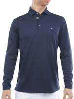 (Women) Tommy Hilfiger Solid Color Long Sleeve Golf Shirt - THMA568-NVY (Women) Tommy Hilfiger Solid Color Long Sleeve Golf Shirt - THMA568-NVY