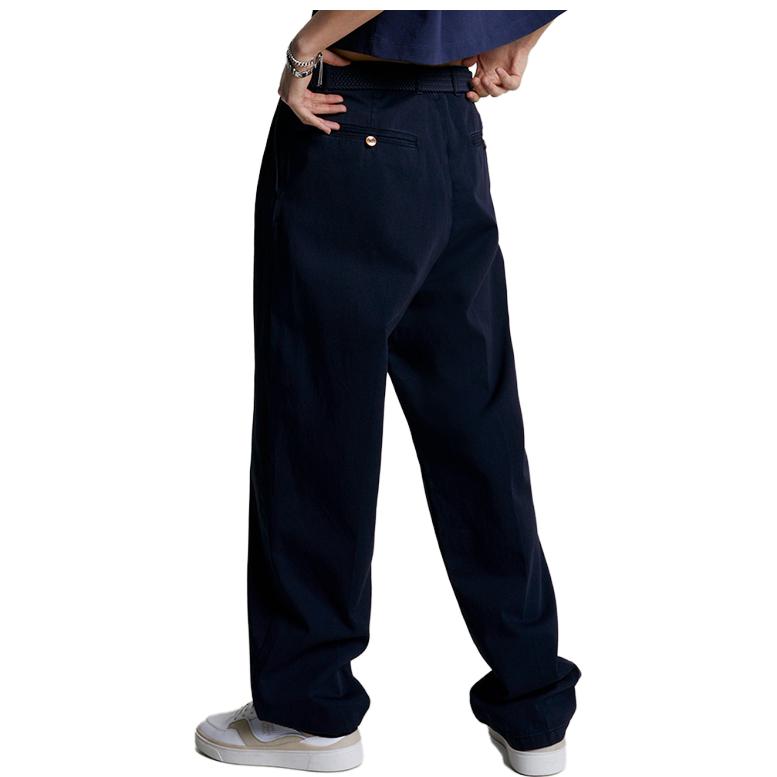 Purchase (W) 汤米希尔费格高腰直筒休闲长裤深蓝色 WW0WW38979DCC