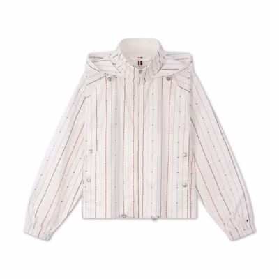 (Women) Tommy Hilfiger Striped Colorful Print Loose Fit Hooded Jacket WW0WW43461