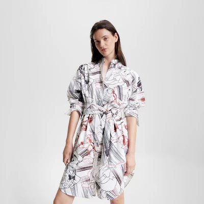 (W) 汤米·希尔费格 x 迪士尼宽松涂鸦印花长袖连衣裙多色款 WW0WW38801YBL Purchase (W) 汤米·希尔费格 x 迪士尼宽松涂鸦印花长袖连衣裙多色款 WW0WW38801YBL