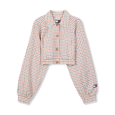 (Women) Tommy Hilfiger Disney Plaid Mickey Short Jacket - Red White Blue WW0WW39657DW5