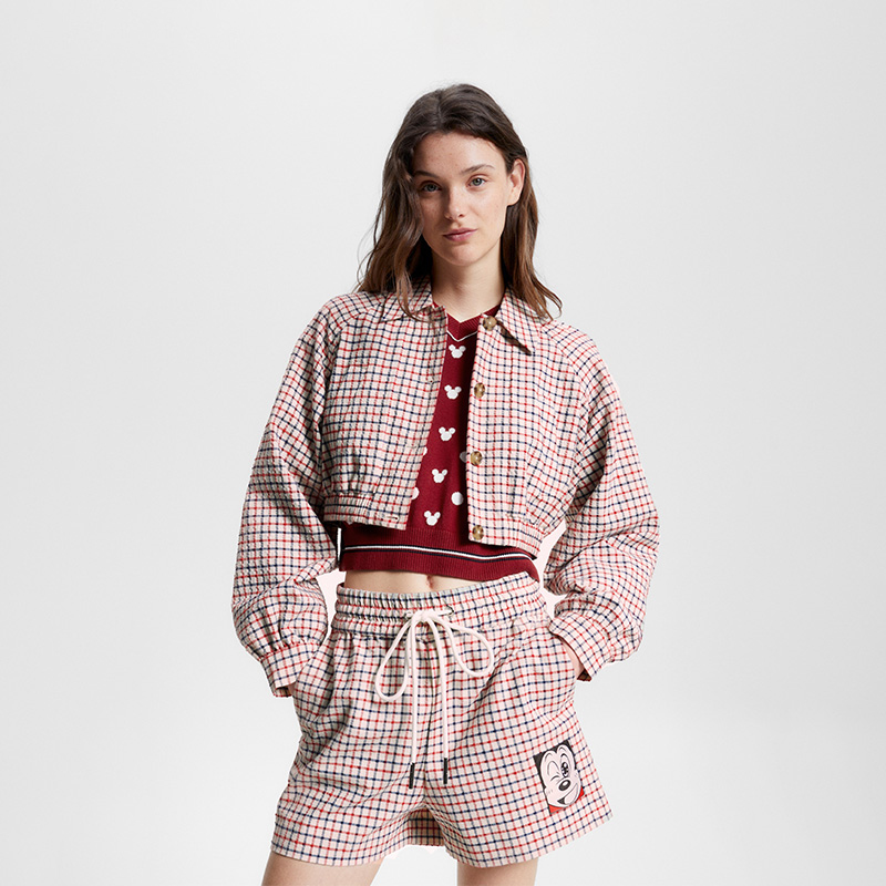 Shop (W) 汤米希尔费格 x 迪士尼 格纹米奇短款夹克 - 红白蓝 WW0WW39657DW5