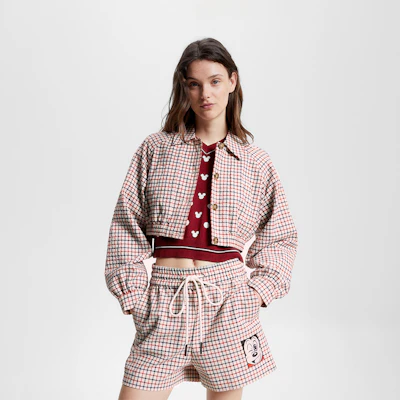 (W) 汤米希尔费格 x 迪士尼 格纹米奇短款夹克 - 红白蓝 WW0WW39657DW5 Shop (W) 汤米希尔费格 x 迪士尼 格纹米奇短款夹克 - 红白蓝 WW0WW39657DW5