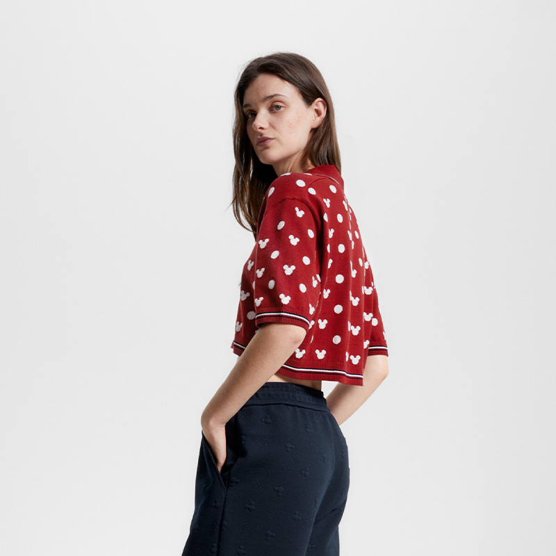 Purchase (W) Tommy Hilfiger x Disney Polo de Manga Larga Cropped Lunares - Rojo Manzana WW0WW38825XIT