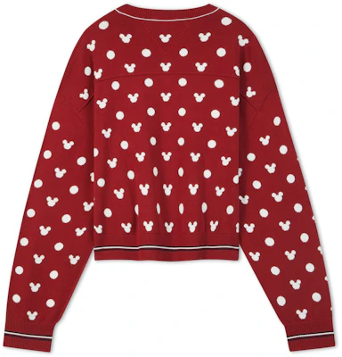 (W) 汤米希尔费格 x 迪士尼 红色宽松V领针织毛衣. WW0WW38827XIT Lookbook (W) 汤米希尔费格 x 迪士尼 红色宽松V领针织毛衣. WW0WW38827XIT