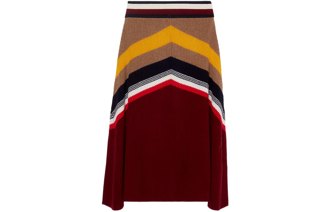 Order (W) 汤米希尔费格 x PENDLETON 红色拼色针织中长裙 WW0WW40806-XJS