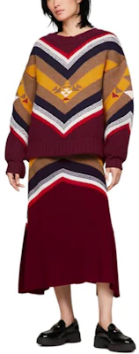 (W) 汤米希尔费格 x PENDLETON 红色拼色针织中长裙 WW0WW40806-XJS Shop (W) 汤米希尔费格 x PENDLETON 红色拼色针织中长裙 WW0WW40806-XJS