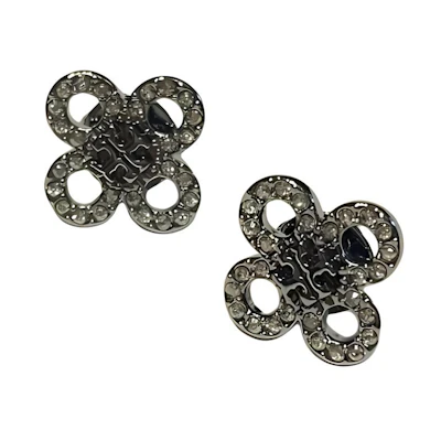 (Women) Tory Burch 18K Gold-Plated Silver Logo Stud Earrings for Women. 153724-020