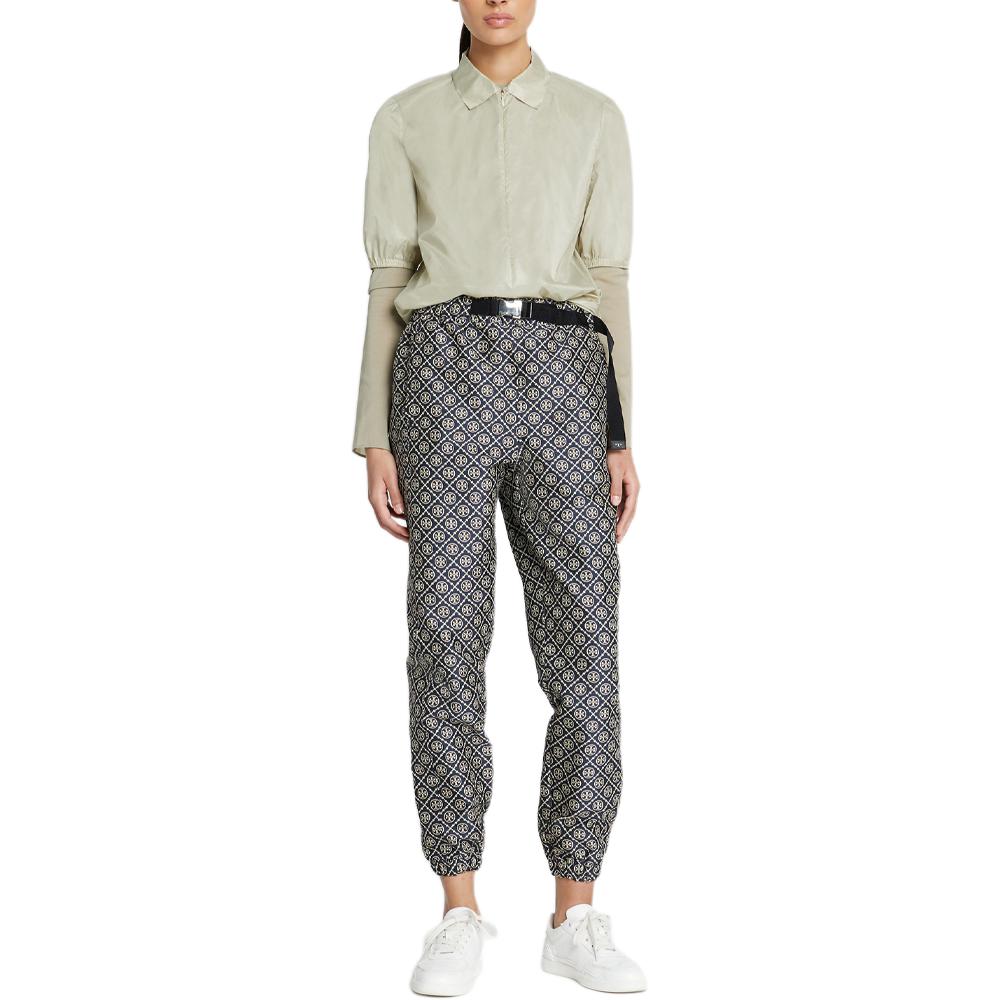 Lookbook (W) TORY BURCH 全版印花針織慢跑褲 海軍藍 156666-400