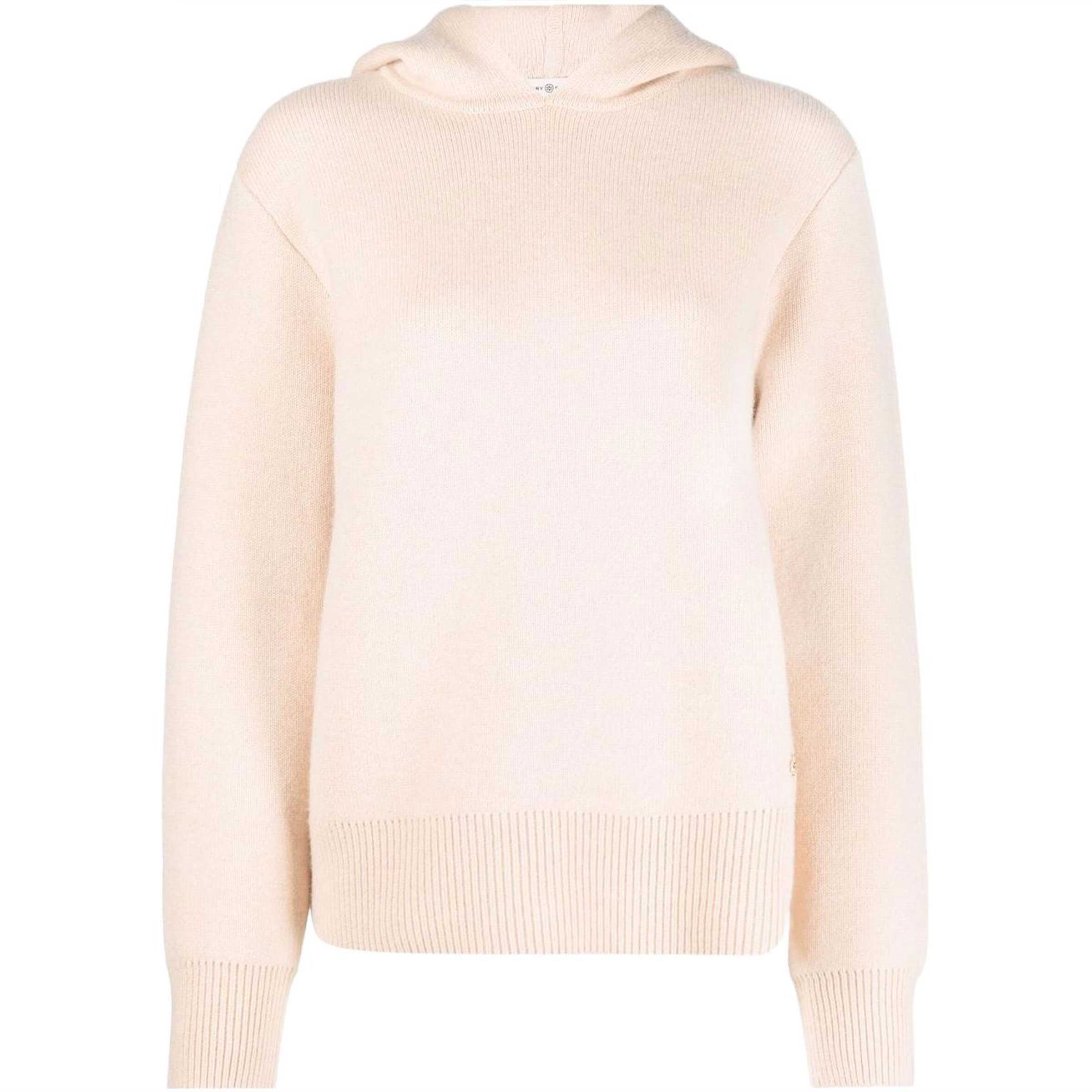 (Women) TORY BURCH  Beige Wool Knit Hoodie Pullover Sweater. 85784-118