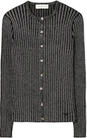 Order (W) Tory Burch 黑色條紋圓領長袖針織衫。 85850-001