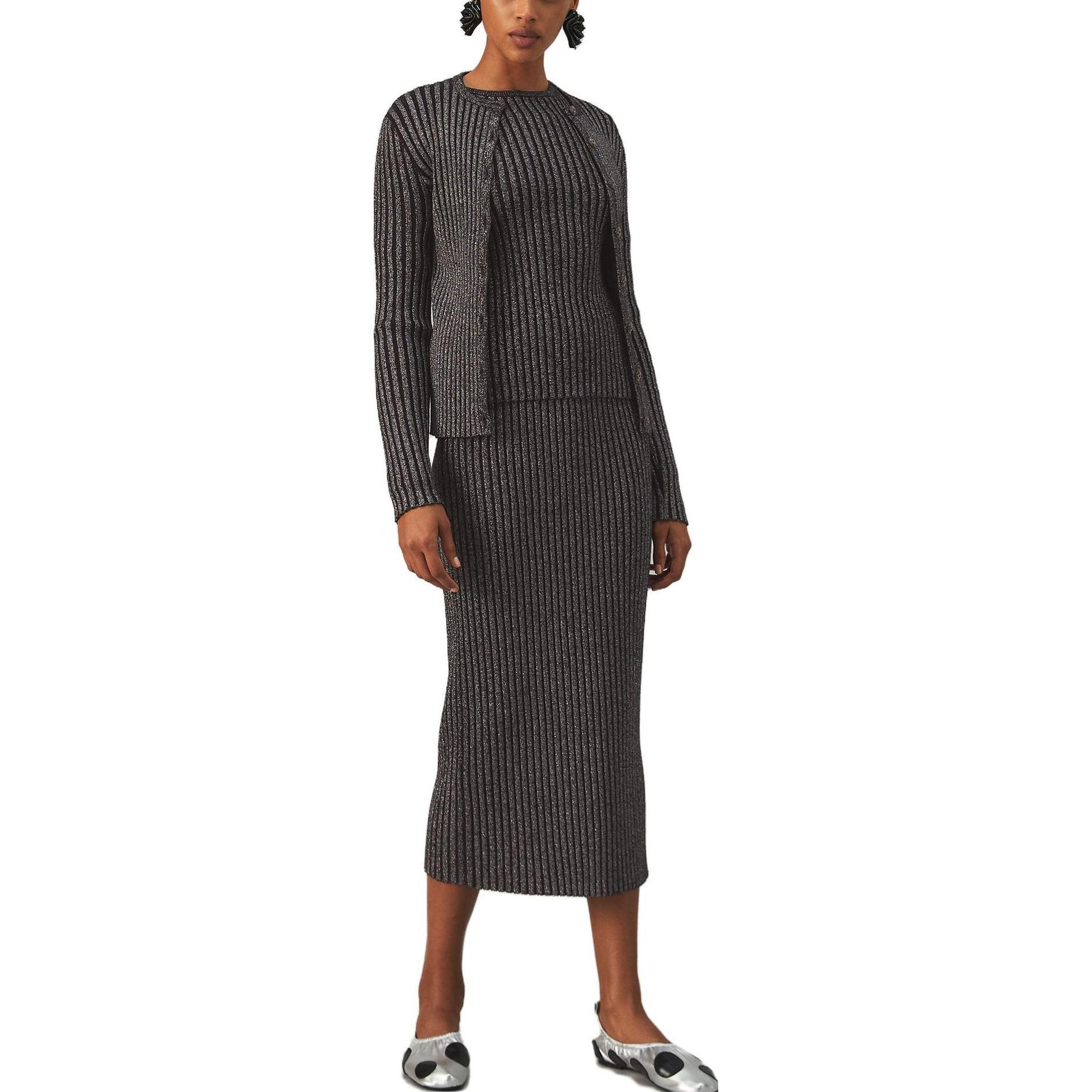 Purchase (W) Tory Burch 黑色條紋圓領長袖針織衫。 85850-001