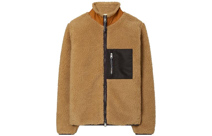 (Women) Tory Burch  Camel Fleece Patchwork Casual Jacket 152190-211