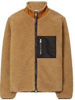 (Women) Tory Burch Camel Fleece Patchwork Casual Jacket 152190-211 (Women) Tory Burch Camel Fleece Patchwork Casual Jacket 152190-211