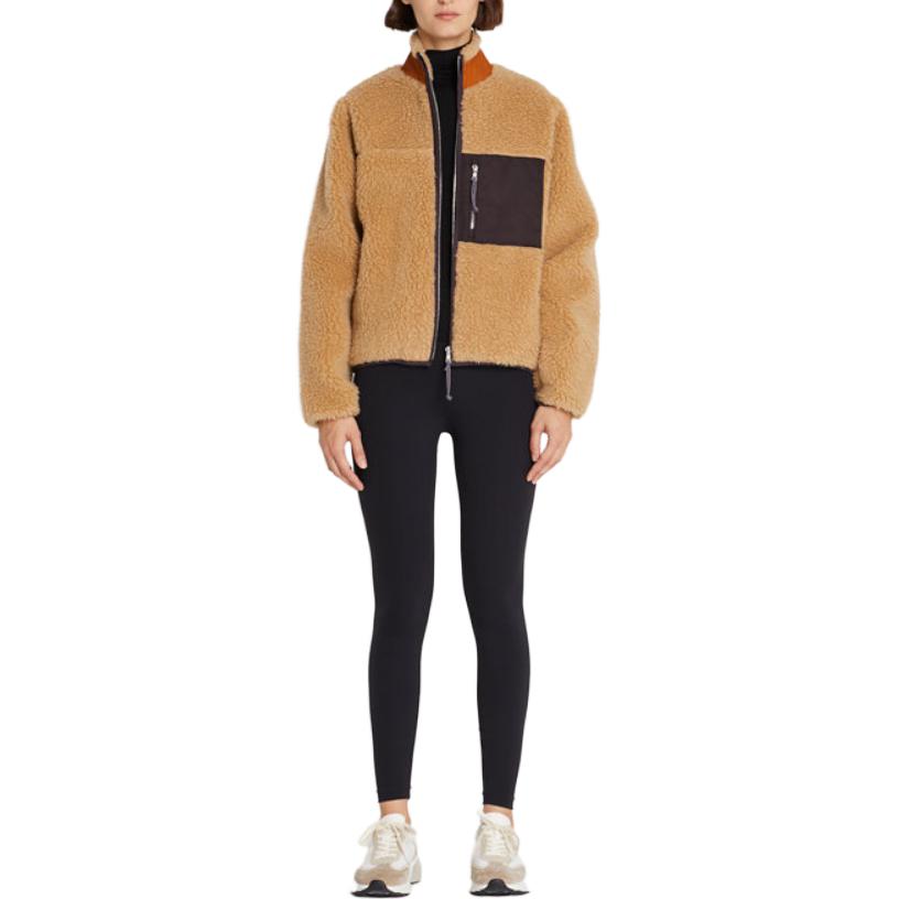 Lookbook (W) トリーバーチ キャメル フリース パッチワーク カジュアルジャケット 152190-211