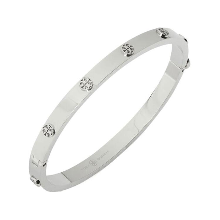 Lookbook (Women) Tory Burch  Fashionable Metal Bracelet with Logo Design. 87044-022
