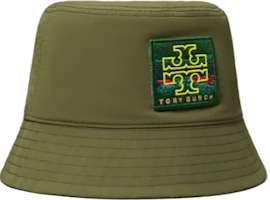 (Women) TORY BURCH Green Letter Patch Bucket Hat 150796-391 (Women) TORY BURCH Green Letter Patch Bucket Hat 150796-391