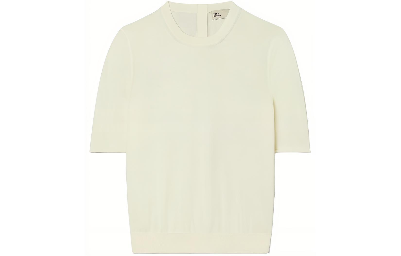 (Women) TORY BURCH  Ivory Short-Sleeve Crewneck Sweater. 148321-104