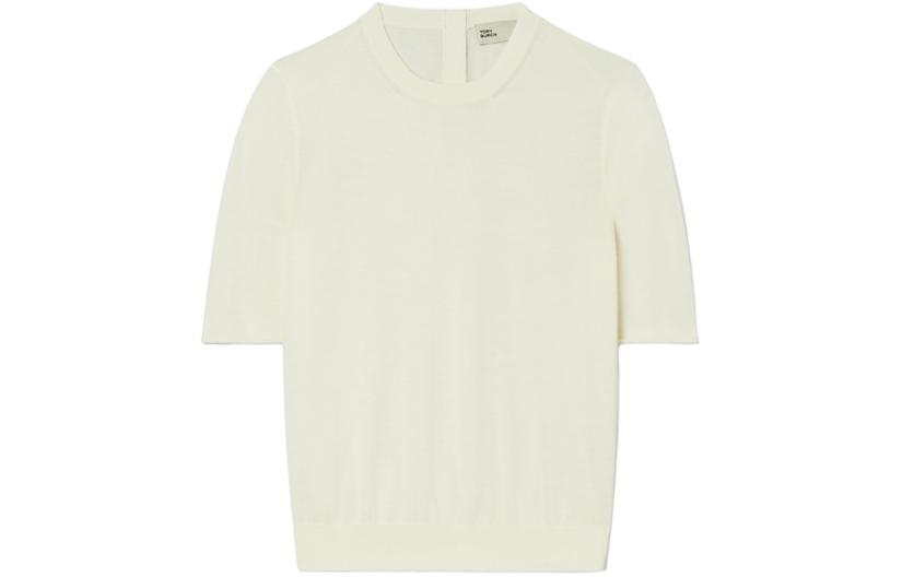 Order (W) TORY BURCH 米白色短袖圆领毛衣. 148321-104