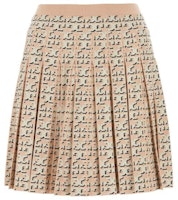 (Women) TORY BURCH Pleated Mini Skirt with Logo Print in Sand Beige. 160556-650 (Women) TORY BURCH Pleated Mini Skirt with Logo Print in Sand Beige. 160556-650