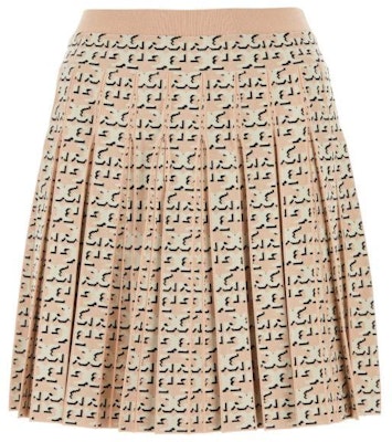 (Women) TORY BURCH Pleated Mini Skirt with Logo Print in Sand Beige. 160556-650 Buy (Women) TORY BURCH Pleated Mini Skirt with Logo Print in Sand Beige. 160556-650