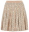 Buy (Women) TORY BURCH Pleated Mini Skirt with Logo Print in Sand Beige. 160556-650