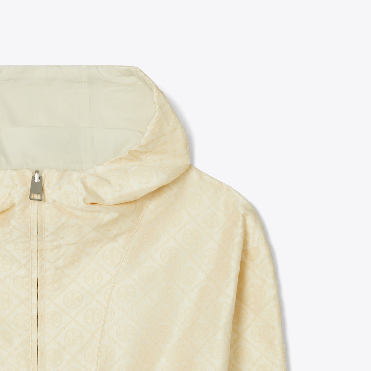 Sizing (W) TORY BURCH 可翻转logo连帽夹克 芝麻色. 149029-255