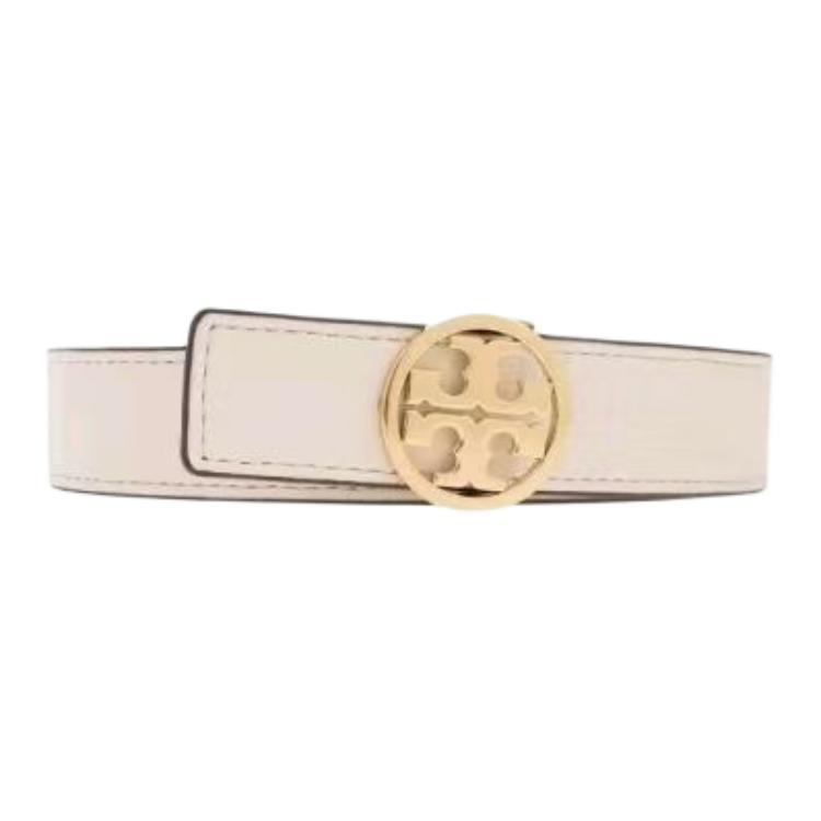 (Women) Tory Burch  Reversible T Leather Belt Beige. 64926-139