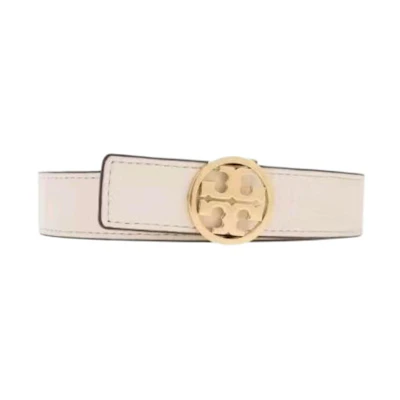 (Women) Tory Burch Reversible T Leather Belt Beige. 64926-139