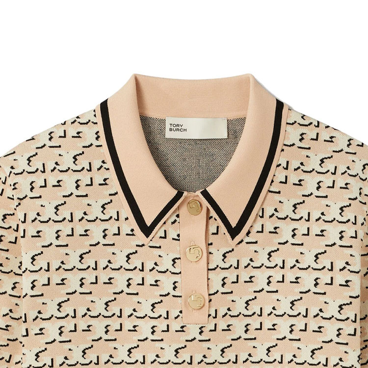 Details for (W) Tory Burch 米色短袖標誌設計Polo衫 159411-650