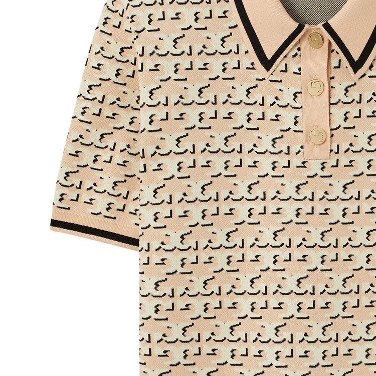 Sizing (W) Tory Burch 米色短袖標誌設計Polo衫 159411-650