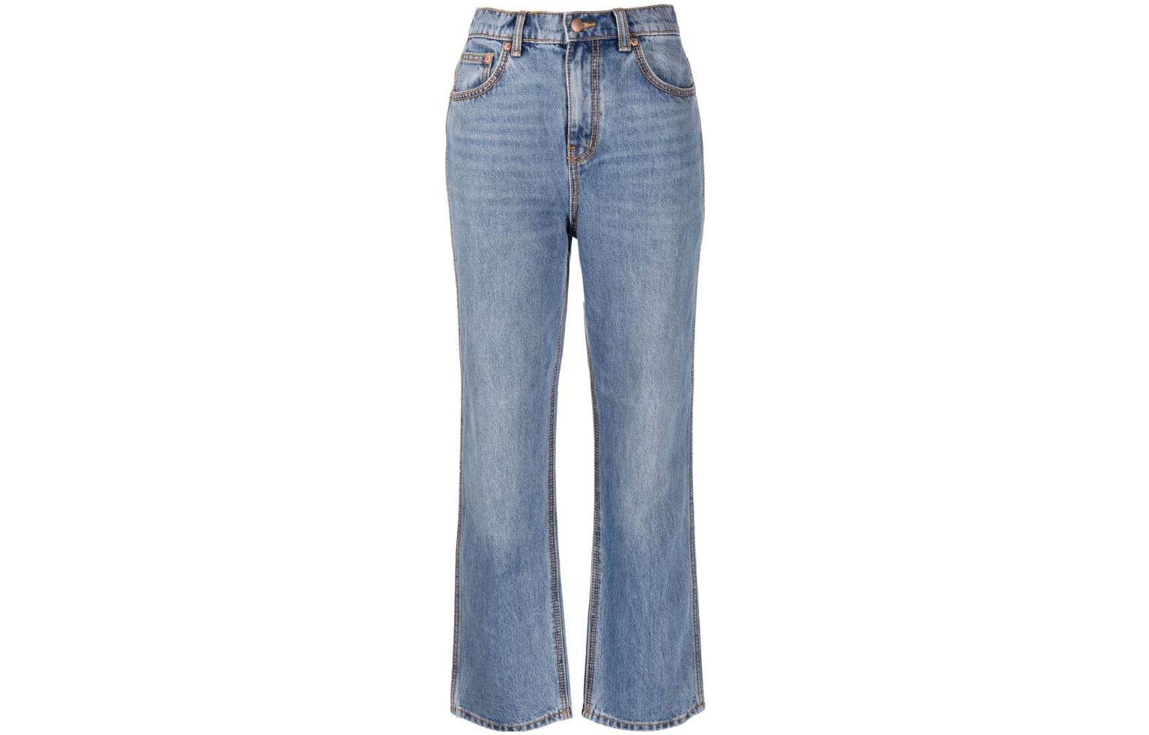 Order (Women) Tory Burch  Solid High-Waist Straight-Leg Jeans Blue 136746-099