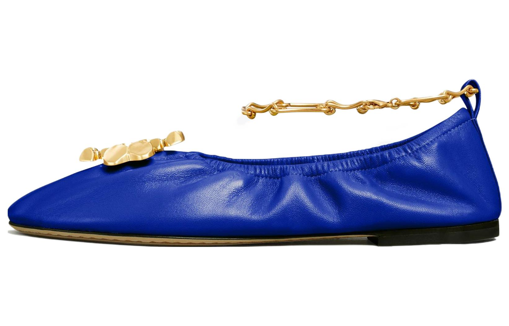Buy TORY BURCH 皮革 踝鏈 芭蕾舞鞋 女款 藍色