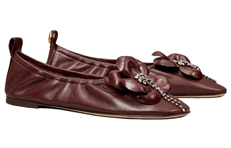 (W) TORY BURCH Ballet Flats 'Burgundy Floral' 圖 3