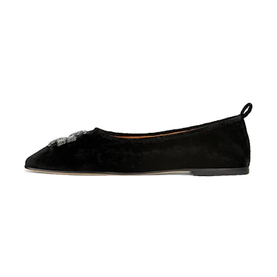 (W) TORY BURCH Ballet Flats 'Crystal Black'