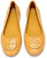 Shop TORY BURCH 羊皮芭蕾舞平底船鞋 女款 芥末黃