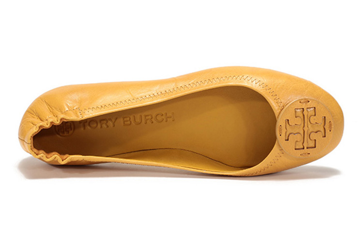 Purchase TORY BURCH 羊皮芭蕾舞平底船鞋 女款 芥末黃