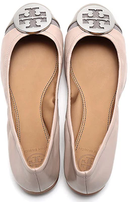 TORY BURCH 湯麗柏琦 皮革 時尚百搭 簡約芭蕾平底鞋 女款 裸粉灰 Shop TORY BURCH 湯麗柏琦 皮革 時尚百搭 簡約芭蕾平底鞋 女款 裸粉灰