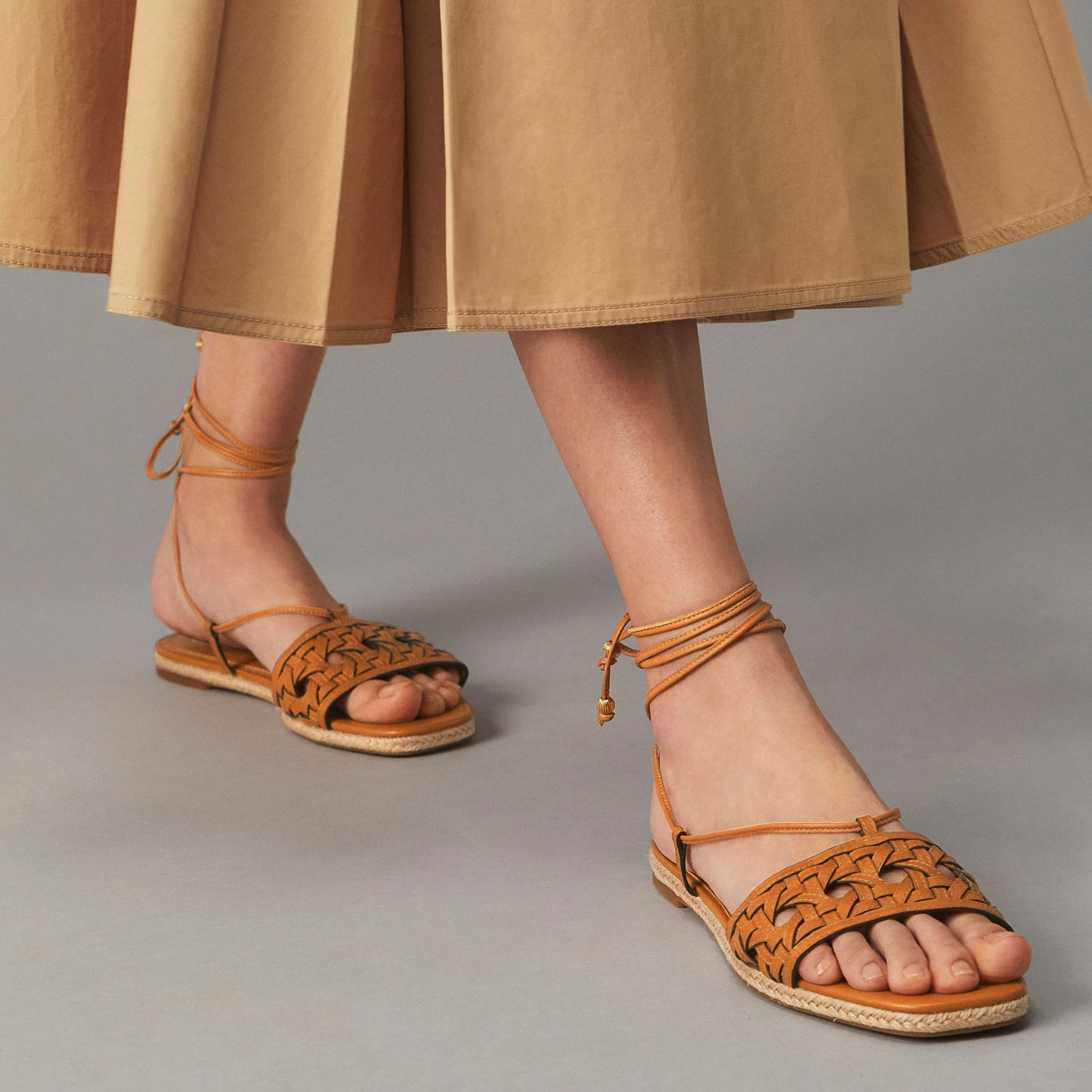 (W) TORY BURCH Basket-Weave Espadrille 'Camel' 圖 5