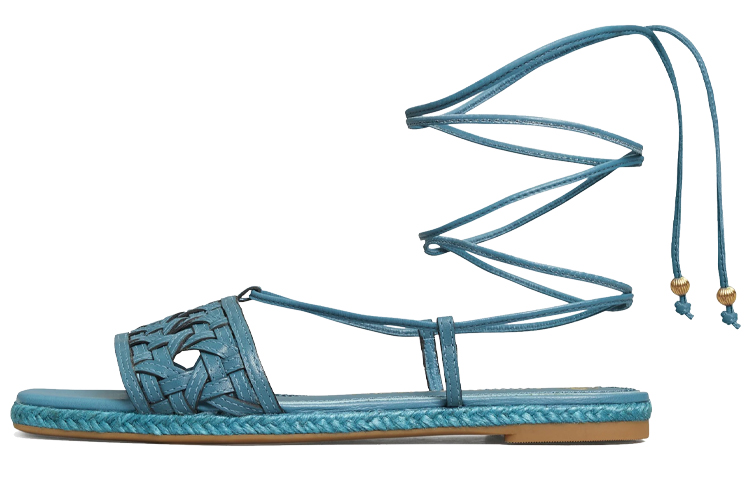 (W) TORY BURCH Basket Weave Espadrille Sandal 'Blue'