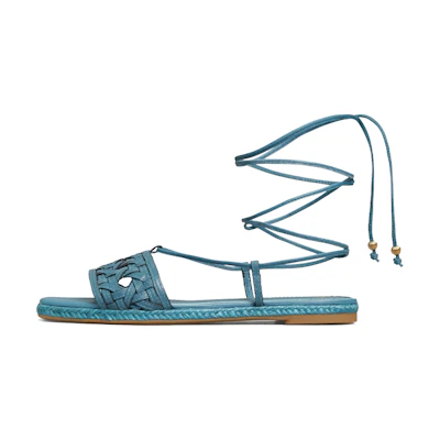 (W) TORY BURCH Basket Weave Espadrille Sandal 'Blue'